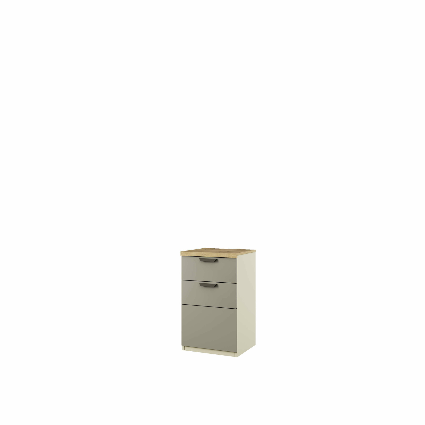 Comoda modern 1d2s, 45x39.4x76 cm, ecru/gri