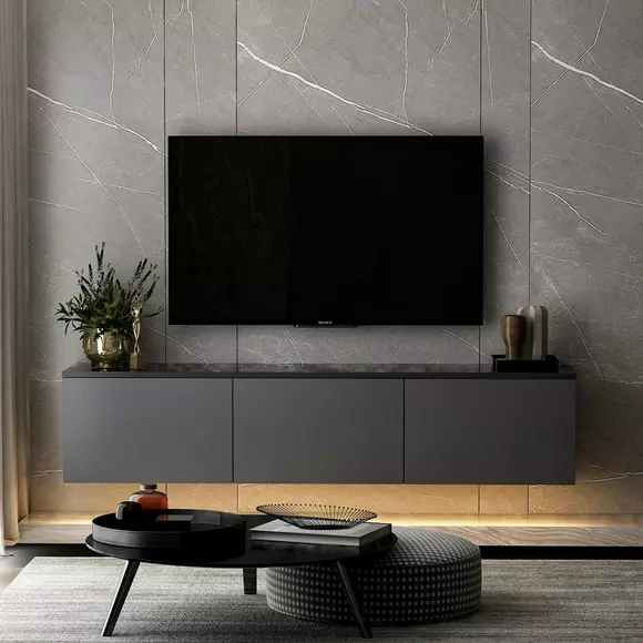 Comoda TV cu sistem de iluminat, Neon, 160x32x35 cm - Antracit picture - 4