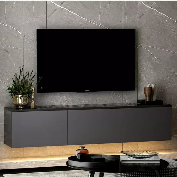 Comoda TV cu sistem de iluminat, Neon, 160x32x35 cm - Antracit picture - 8