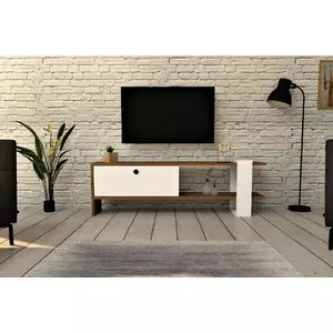 Comoda TV Gaye, 120x25x36.8 cm - Nuc/Alb