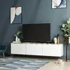 Comoda TV Neon, 160x32x35 cm - Stejar/Alb picture - 2