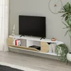 Comoda TV Tone, 180x30x30 cm - Alb/Stejar picture - 3