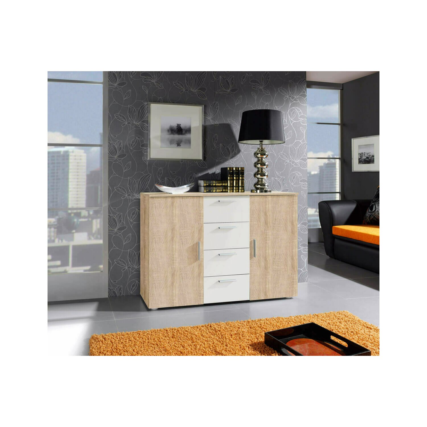 Comoda venus stejar sonoma/alb