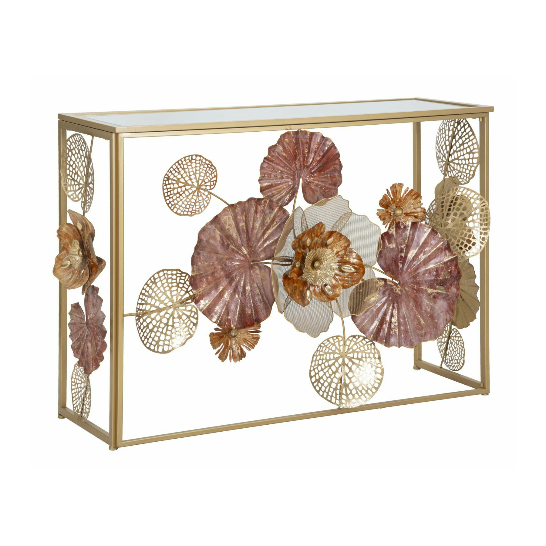 Consola cu decoratiuni, roma2220, multicolor, metal, mdf, 80x114x41.5 cm