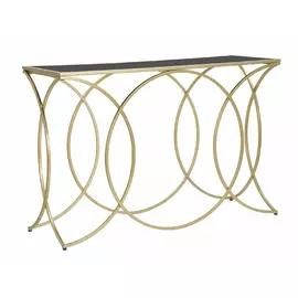 Consola, Roma1962, Auriu si Negru, Metal si Sticla, 79x120x40 cm