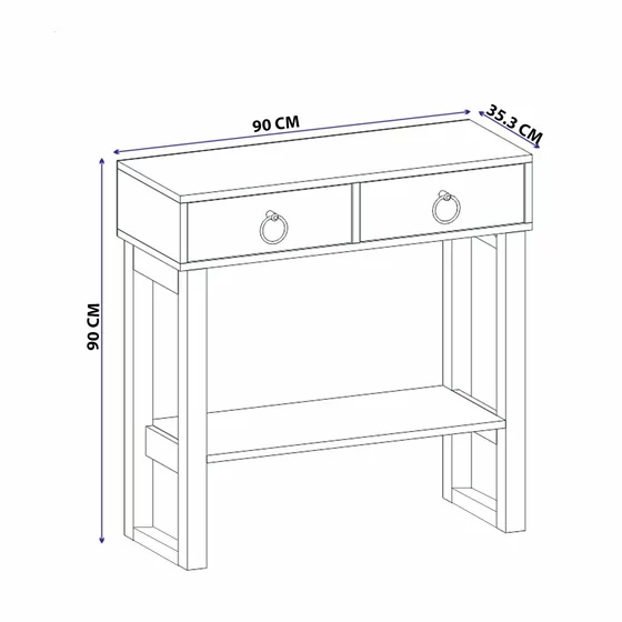 Consola Valeri, 90x35.3x90 cm - Pin Atlantic picture - 5