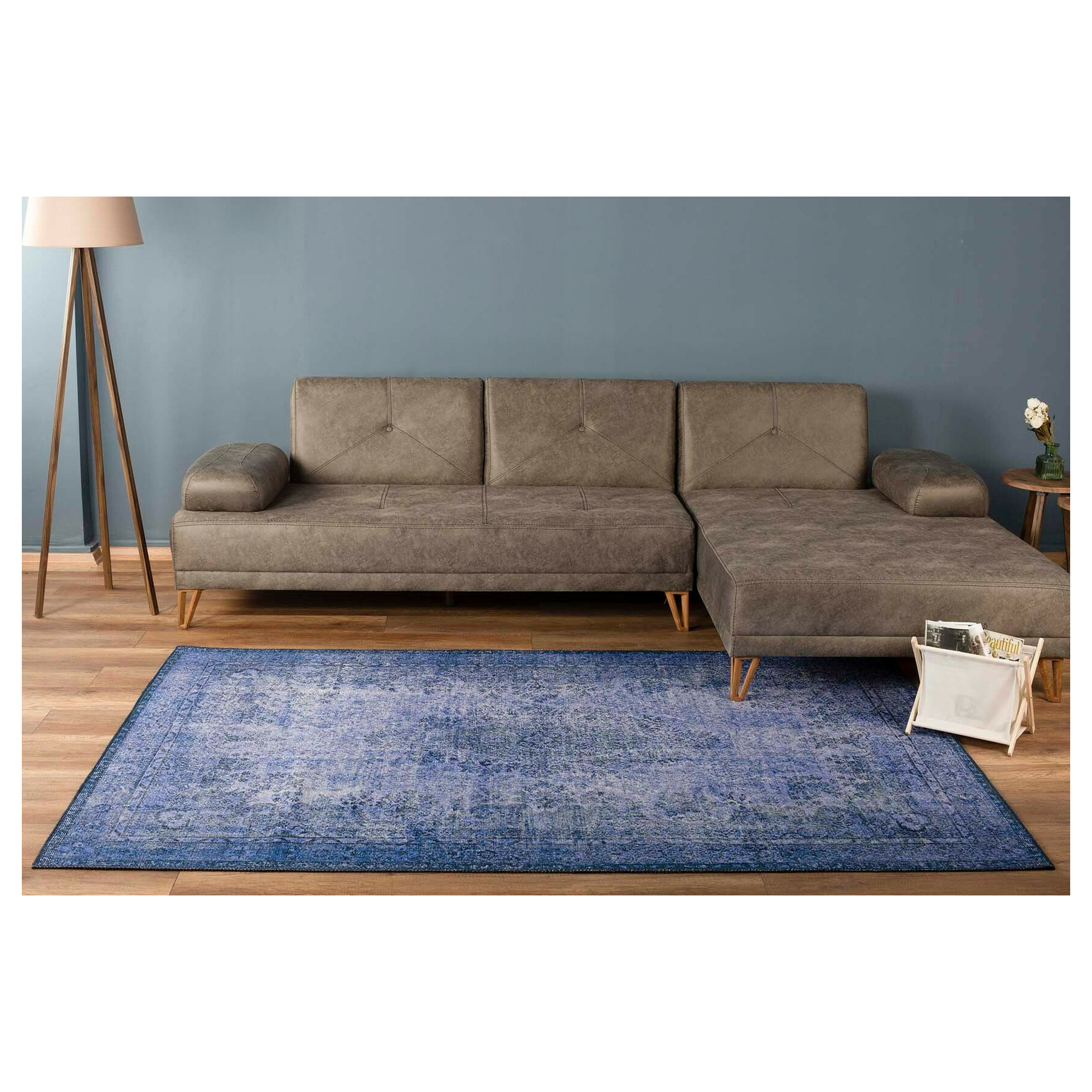 Covor aruba 1184, 140x190 cm, albastru, negru