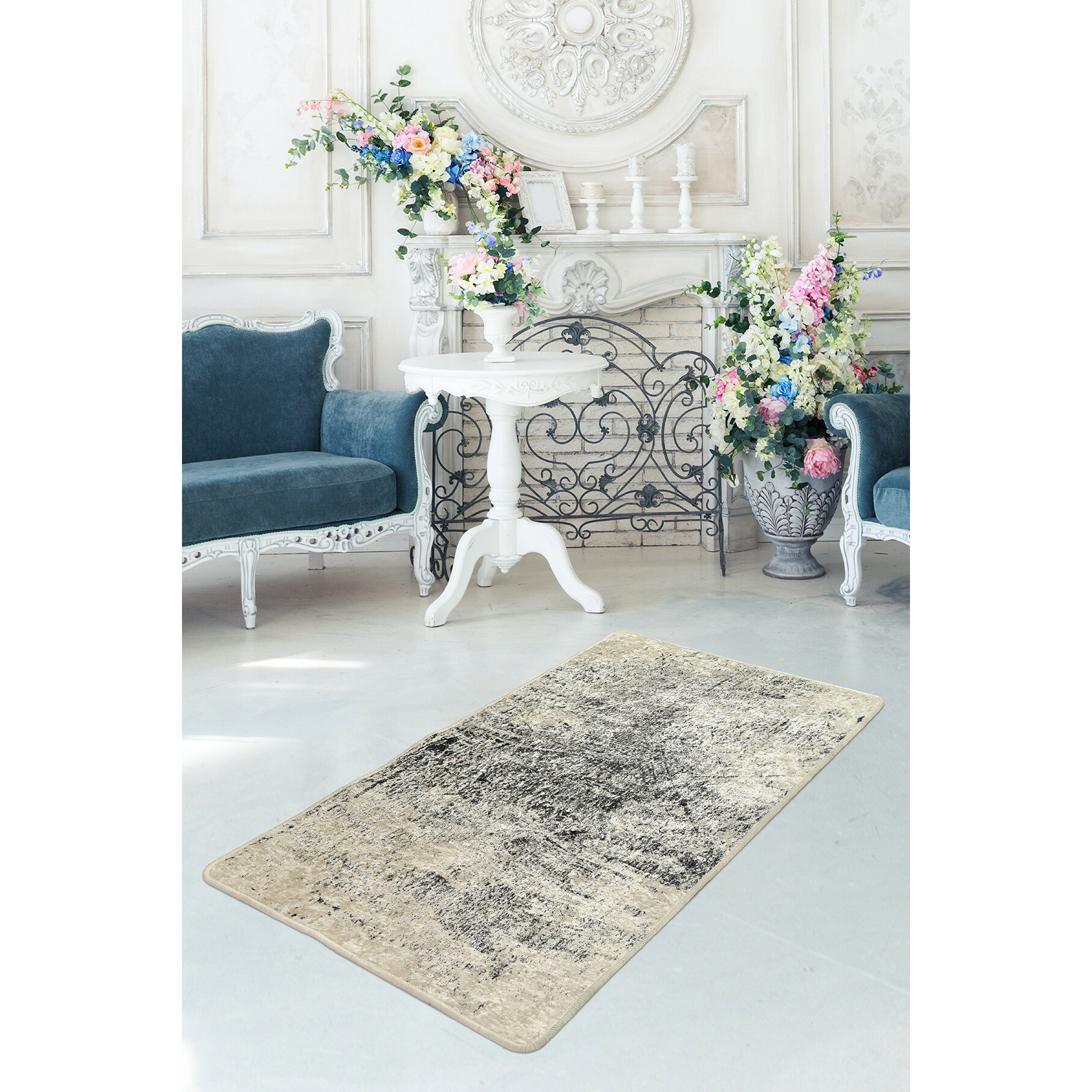 Covor aruba 1224, 160x230 cm, bej, negru