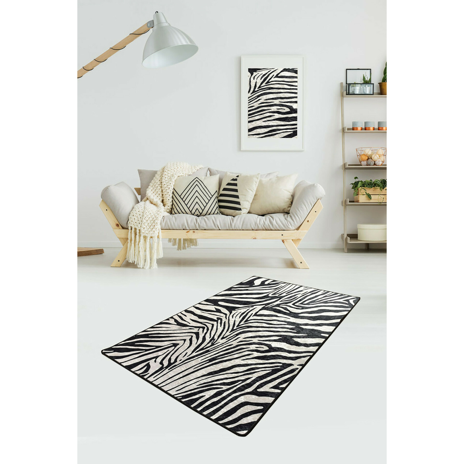 Covor aruba 1397, 140x190 cm, negru, alb