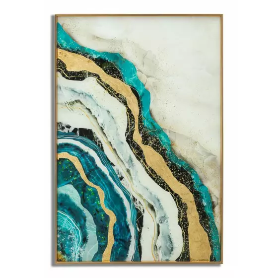 Decoratiune de perete, Roma1406, Multicolor, Sticla, Aluminiu si Hartie, 90x60x3.5 cm picture - 1
