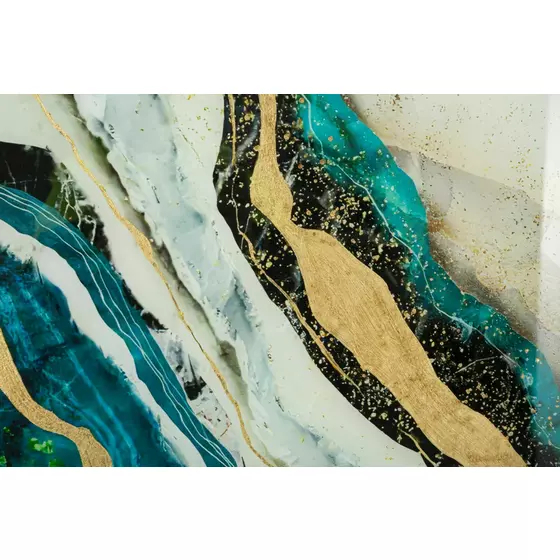 Decoratiune de perete, Roma1406, Multicolor, Sticla, Aluminiu si Hartie, 90x60x3.5 cm picture - 4