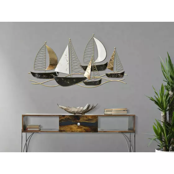 Decoratiune de perete, Roma1409, Multicolor, Metal, 63x115x5 cm picture - 6
