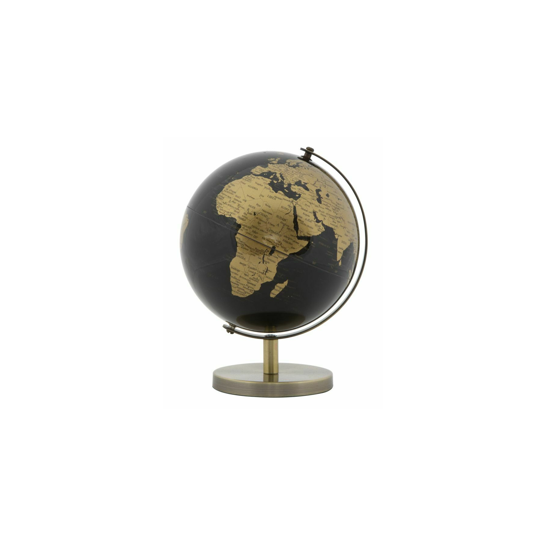 Decoratiune Glob Pamantesc, Roma1755, Negru,Bronz, Plastic, Metal, 17x13x13 cm