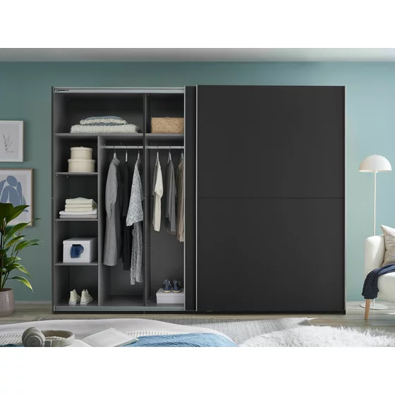 Dulap 2 Usi Culisante, MESIO STS 2, 270x60x210 cm, Pal Melaminat, Grafit picture - 3