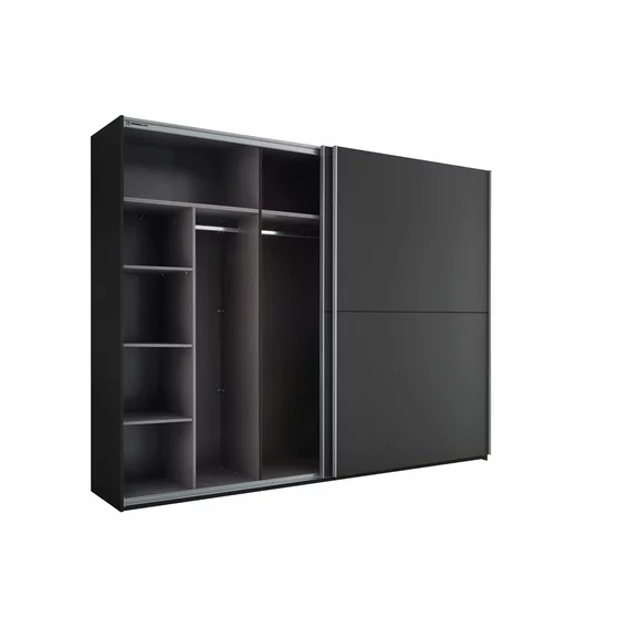 Dulap 2 Usi Culisante, MESIO STS 2, 270x60x210 cm, Pal Melaminat, Grafit picture - 2