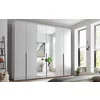 Dulap 6 Usi Batante, Kevo, 270x52x225 cm, Pal Melaminat, Alb/Oglinda picture - 1