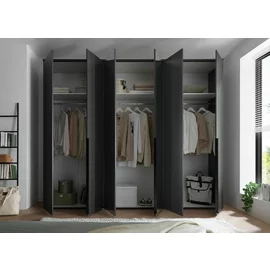 Dulap 6 Usi Batante, Kevo, 270x52x225 cm, Pal Melaminat, Grafit