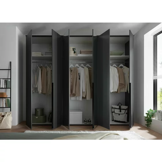 Dulap 6 Usi Batante, Kevo, 270x52x225 cm, Pal Melaminat, Grafit picture - 2