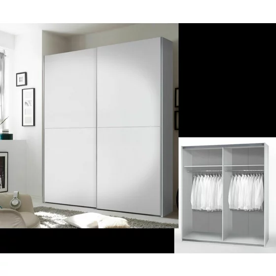 Dulap Cu usi Culisante Time, 170x57.5x195 cm, Pal Melaminat, Alb picture - 4