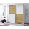 Dulap Cu usi Culisante Time, 170x57.5x195 cm, Pal Melaminat, Alb/Stejar Artisan picture - 1