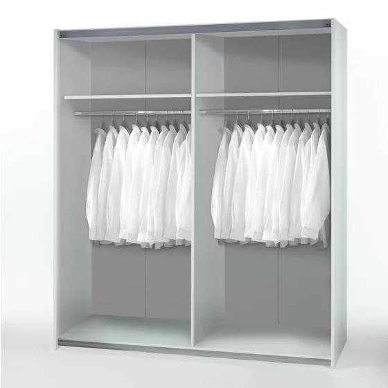 Dulap Cu usi Culisante Time, 170x57.5x195 cm, Pal Melaminat, Alb/Stejar Artisan picture - 3