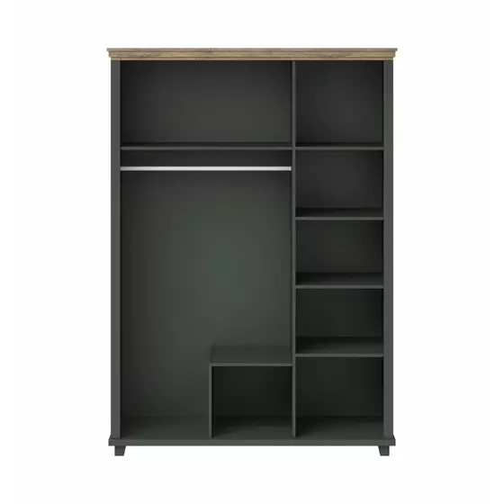 Dulap Evora, 3 usi, Oglinda, 154x62x216 cm Verde/Stejar Lefkas picture - 4