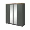 Dulap Evora, 4 usi, Oglinda, 200x62x216 cm Verde/Stejar Lefkas picture - 3