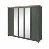 Dulap Evora, 5 usi, Oglinda, 246x62x216 cm Verde/Stejar Lefkas picture - 3