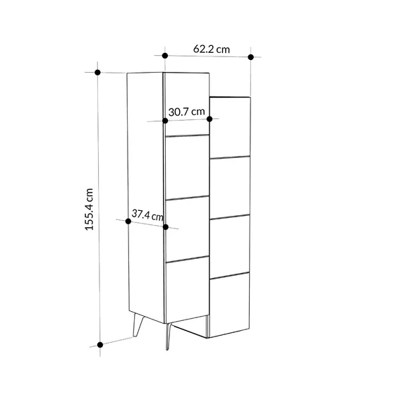 Dulap Multifunctional Stair, 62.2x37.4x156 h cm - Stejar picture - 19