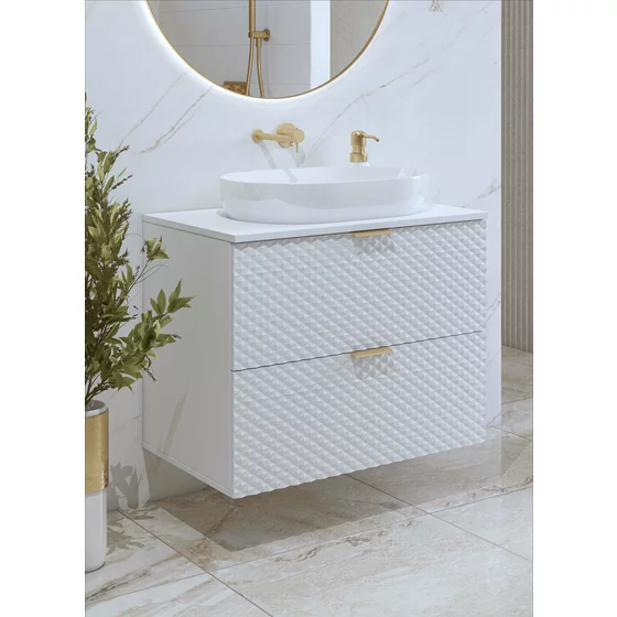 Dulap pentru lavoar Laura, 80x49x63, MDF, Alb picture - 1