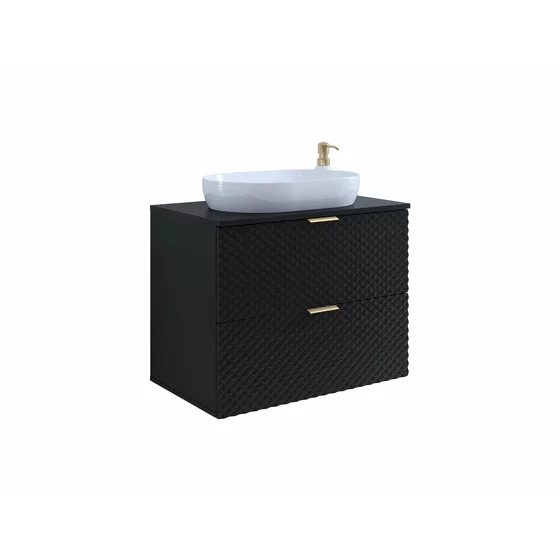 Dulap pentru lavoar Laura, 80x49x63, MDF, Negru picture - 5