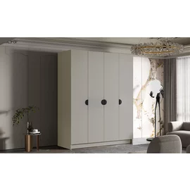 Dulap Sana 4 Usi, 200x60x216 cm, Casmir/Negru