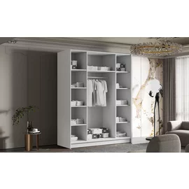 Dulap Sana 4 Usi, 200x60x216 cm, Casmir/Negru