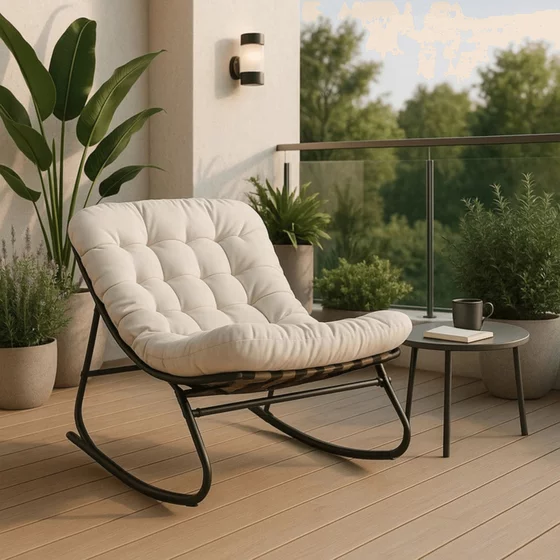 Fotoliu Balansoar Aktobe, 78x105x78 h cm, Metal/Stofa picture - 5