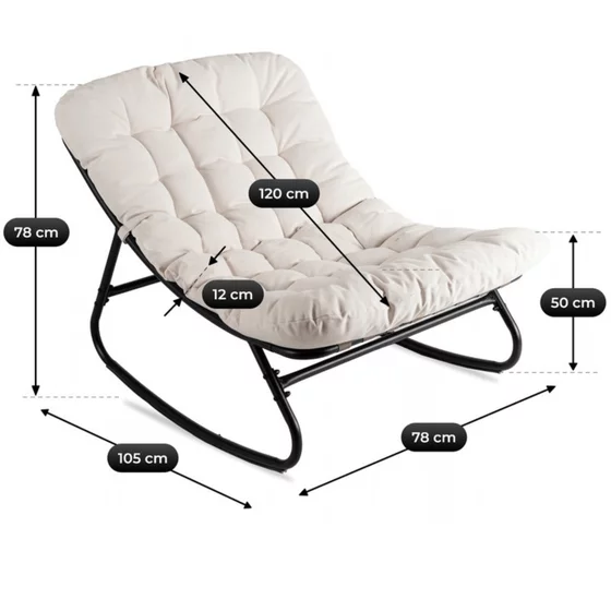 Fotoliu Balansoar Aktobe, 78x105x78 h cm, Metal/Stofa picture - 9