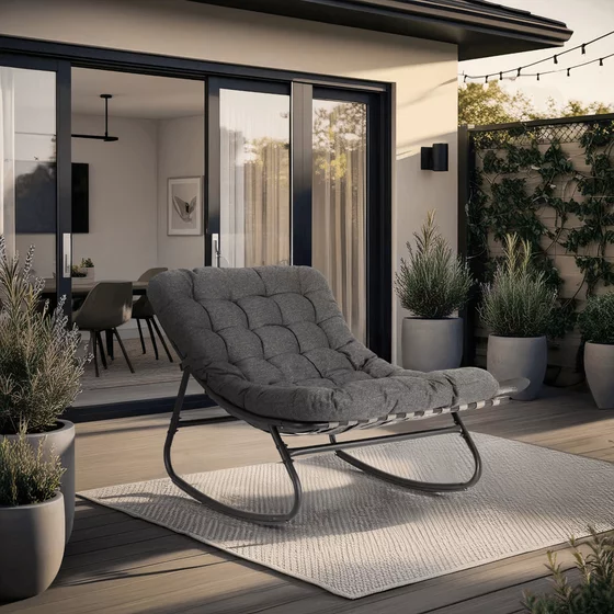 Fotoliu Balansoar Aktobe, 78x105x78 h cm, Metal/Stofa picture - 11