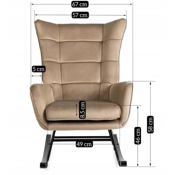 Fotoliu Balansoar Jakarta, 67x88x95 cm, Stofa tip Catifea picture - 25