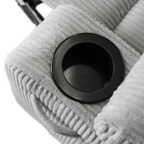 Fotoliu cu Recliner si Masaj, Boston 87x85x101 h cm, Stofa Raiata, Gri picture - 13