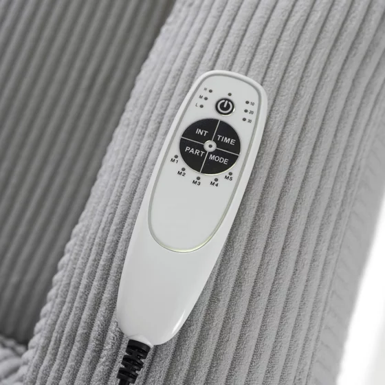 Fotoliu cu Recliner si Masaj, Boston 87x85x101 h cm, Stofa Raiata, Gri picture - 4