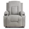 Fotoliu cu Recliner si Masaj, Boston 87x85x101 h cm, Stofa Raiata, Gri picture - 3