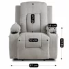 Fotoliu cu Recliner si Masaj, Boston 87x85x101 h cm, Stofa Raiata, Gri picture - 11