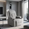 Fotoliu cu Recliner si Masaj, Boston 87x85x101 h cm, Stofa Raiata, Gri picture - 1