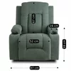 Fotoliu cu Recliner si Masaj, Boston 87x85x101 h cm, Stofa Raiata, Verde picture - 6