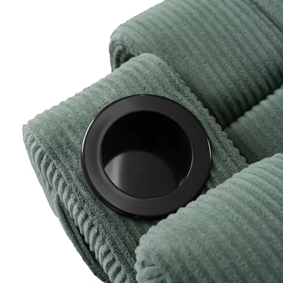 Fotoliu cu Recliner si Masaj, Boston 87x85x101 h cm, Stofa Raiata, Verde picture - 9