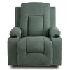 Fotoliu cu Recliner si Masaj, Boston 87x85x101 h cm, Stofa Raiata, Verde picture - 5