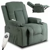 Fotoliu cu Recliner si Masaj, Boston 87x85x101 h cm, Stofa Raiata, Verde picture - 2