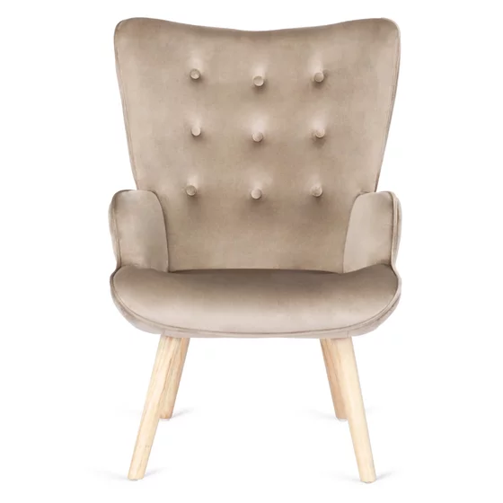 Fotoliu Cu Taburet Largo, 68.5x73.5x96 cm, Stofa tip Catifea, Beige picture - 8