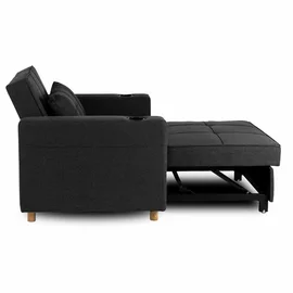 Fotoliu Extensibil Sanya, 99x92-186x84 h cm, Negru