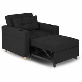 Fotoliu Extensibil Sanya, 99x92-186x84 h cm, Negru