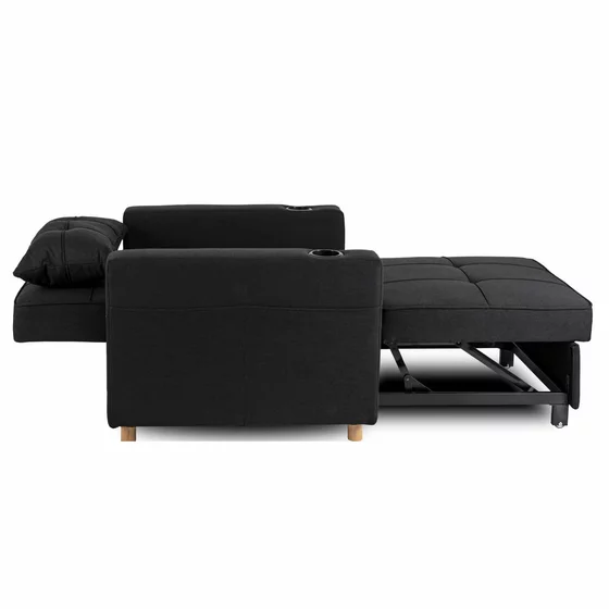 Fotoliu Extensibil Sanya, 99x92-186x84 h cm, Negru picture - 3